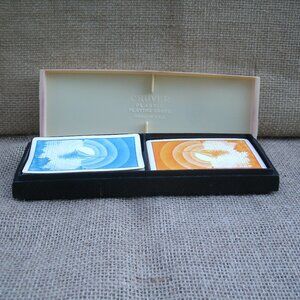 Vintage Cruver Art Deco Bakelite Box & 2 Playing Card Decks